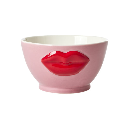Keramieken kom met lippen - Roze | RICE