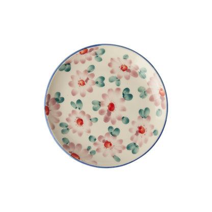 Keramieken taartbordje - Pink flowers | RICE