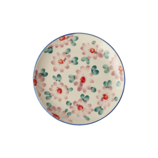 Keramieken taartbordje - Pink flowers | RICE