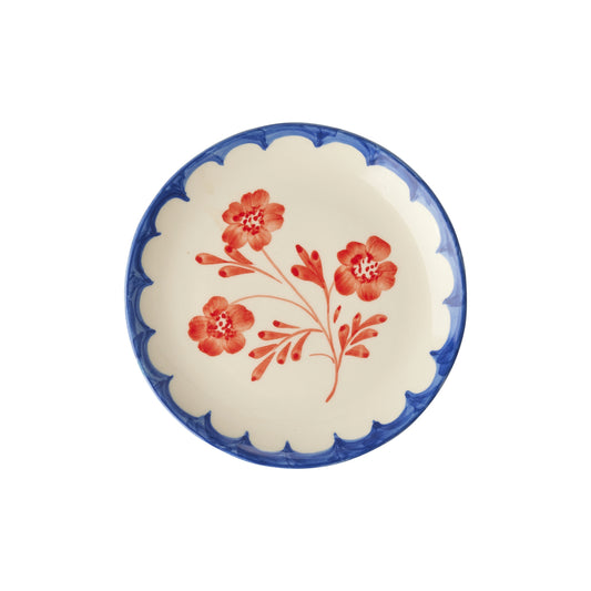 Keramieken taartbordje - Crème - Vintage Flowers  | RICE