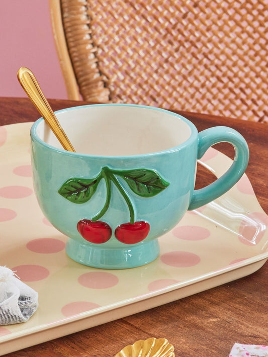 Keramieken mok met kers - Mint | RICE