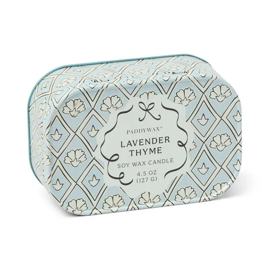 Printed tin candle - 4.5 oz - lavender thyme | Paddywax