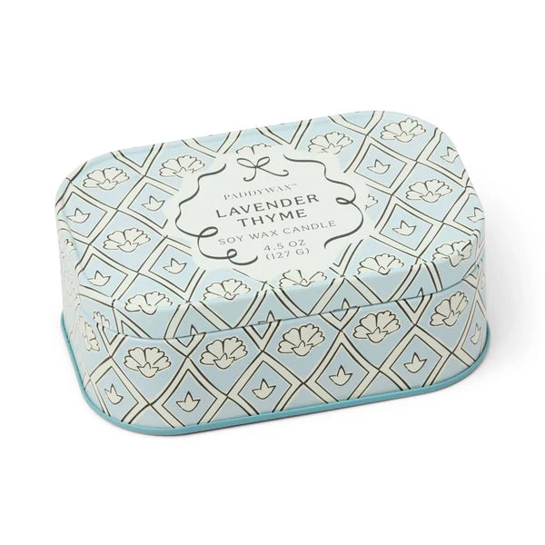Printed tin candle - 4.5 oz - lavender thyme | Paddywax