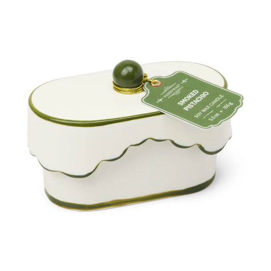 Ceramic dish candle - 5.5 oz - green - smoked pistachio | Paddywax
