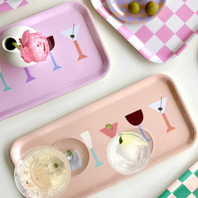 Cocktails/Pink -  Rectangular Serving Tray | BLU KAT