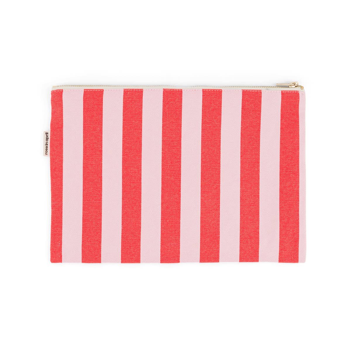 Pouch - Lili - Stripes - Tomato/Candy | Rose in April