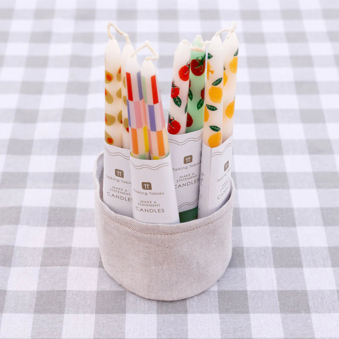 Olive taper dinner candles | Talking Tables