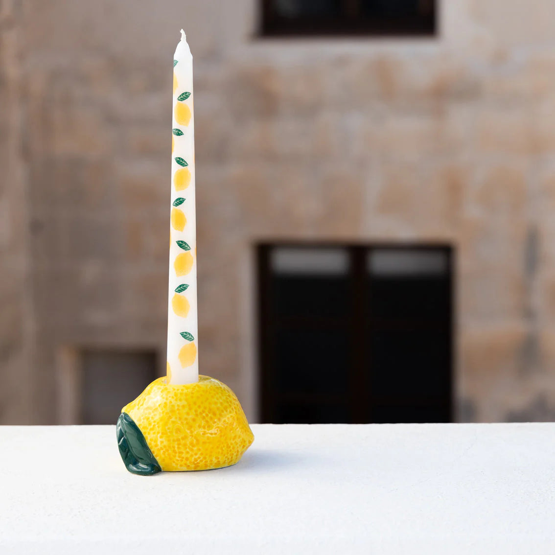 Lemon ceramic candle holder | Talking Tables
