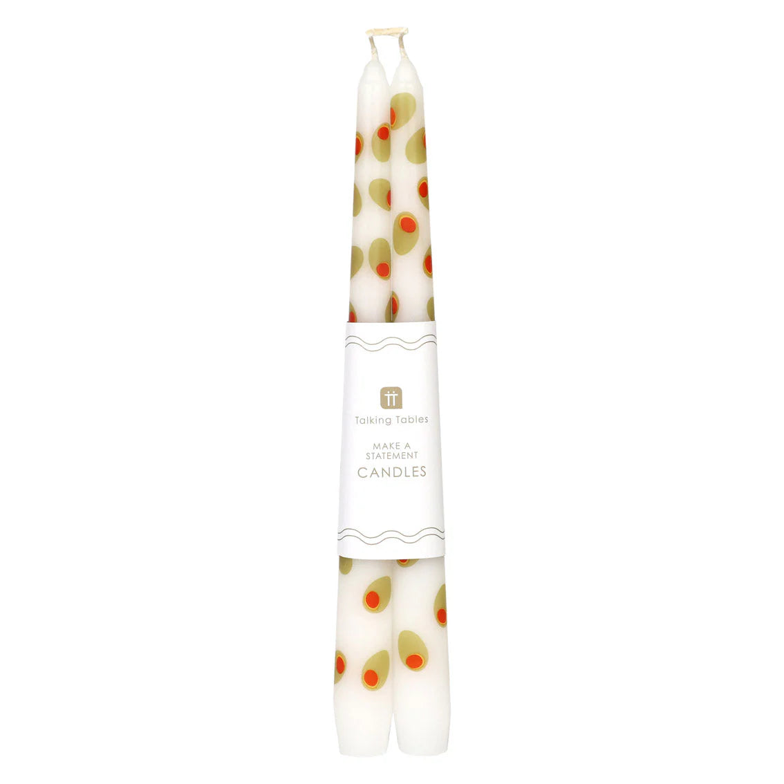 Olive taper dinner candles | Talking Tables