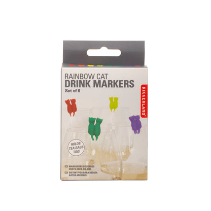 Rainbow cat drink markers | Kikkerland