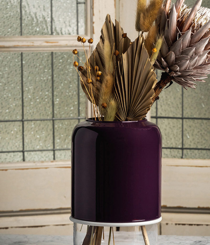 Capsule vase - purple/clear | Muurla - de inKijk