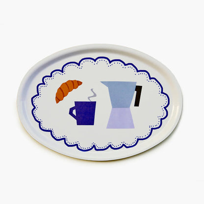 Coffee Time -  Oval Serving Tray | BLU KAT