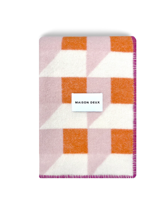 Cubics Plaid - Pink Carrot | Maison Deux