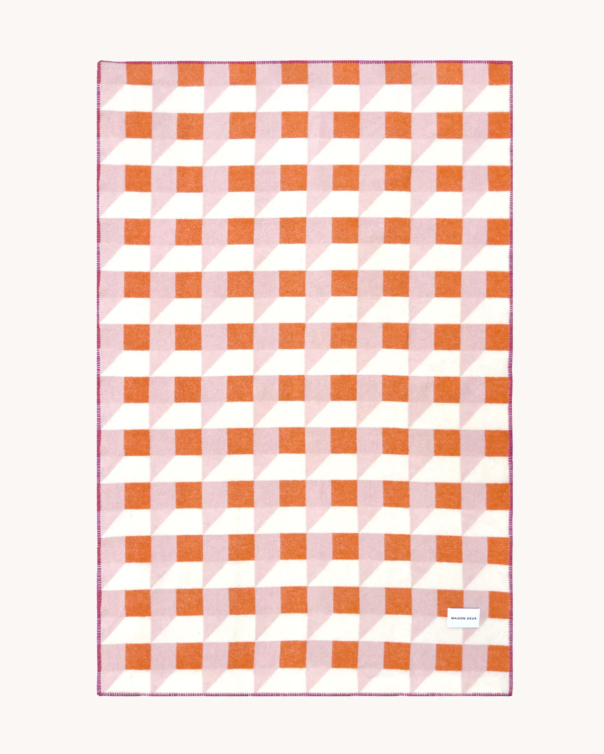 Cubics Plaid - Pink Carrot | Maison Deux