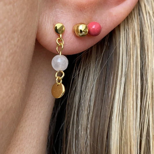 Double Color Ball - Enamel/ Chery-Gold - 1 stuk | LULU Copenhagen - de inKijk