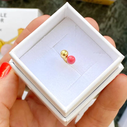 Double Color Ball - Enamel/ Chery-Gold - 1 stuk | LULU Copenhagen - de inKijk