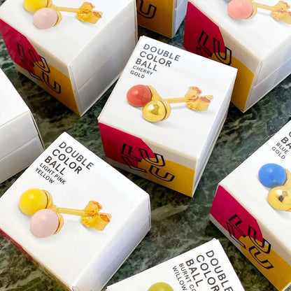 Double Color Ball - Enamel/ Chery-Gold - 1 stuk | LULU Copenhagen - de inKijk