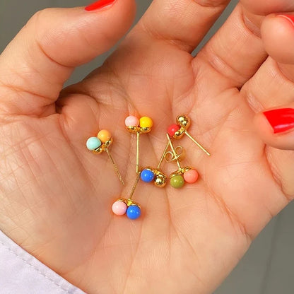 Double Color Ball - Enamel/ Chery-Gold - 1 stuk | LULU Copenhagen - de inKijk