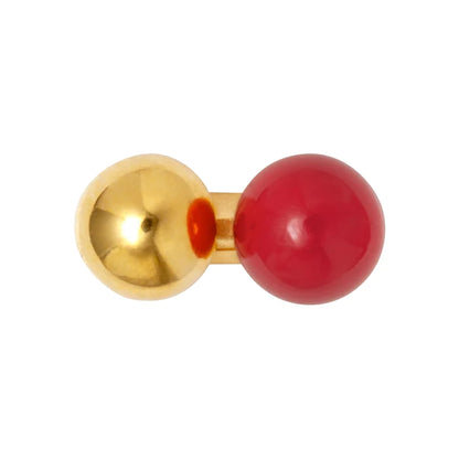 Double Color Ball - Enamel/ Chery-Gold - 1 stuk | LULU Copenhagen - de inKijk