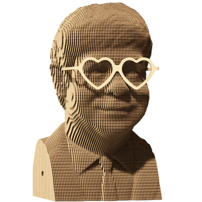 3D Cardboard Sculpture Puzzle - Elton John | Cartonic - de inKijk