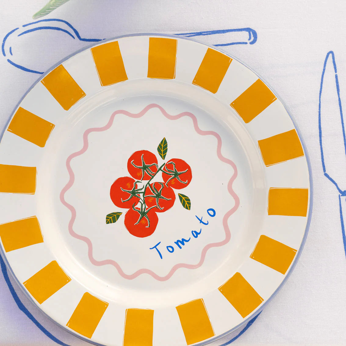 Tomato enamel plate | Talking Tables