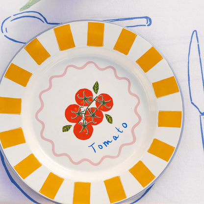Tomato enamel plate | Talking Tables