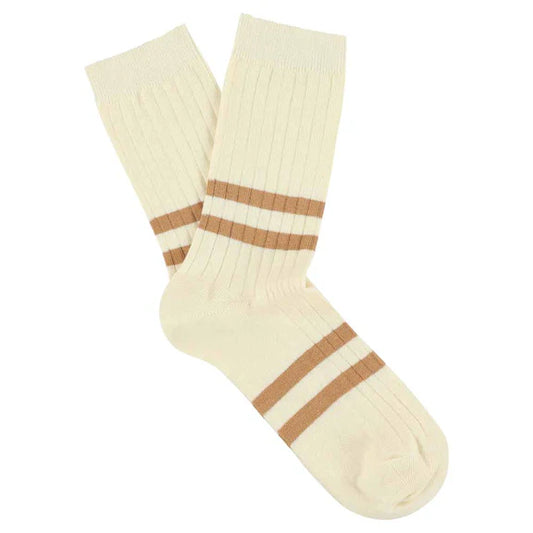 Women Stripes socks - Ecru / Pink | Escuyer