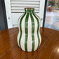 Bold stripe - large gourd vase - blue/dark green/terracotta | Casa Cubista - de inKijk