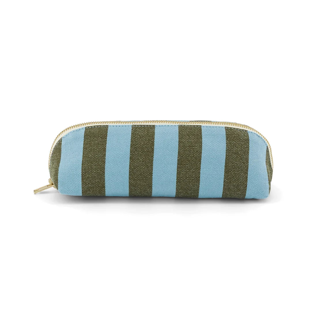 Pencil case - Gaston - Olive / Blue Stripes | Rose in April