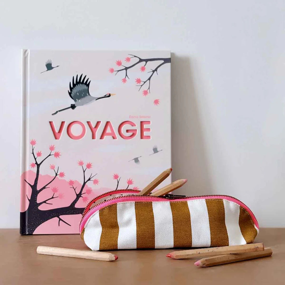 Pencil case - Gaston - Caramel Stripes | Rose in April