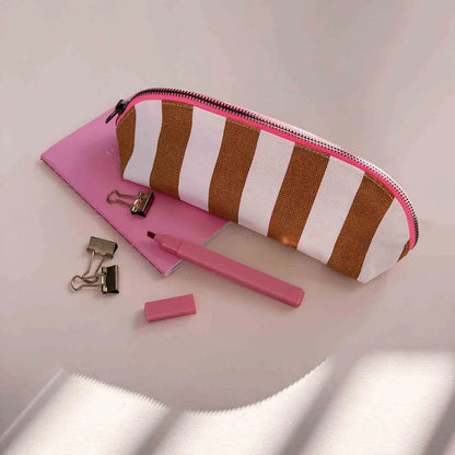 Pencil case - Gaston - Caramel Stripes | Rose in April