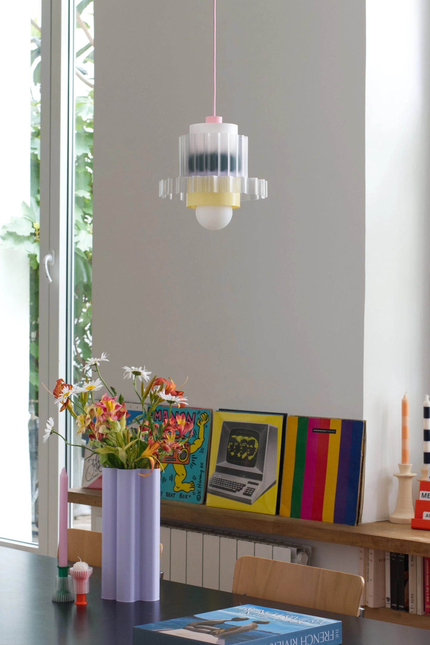 Hanglamp Gigi XL - roze kabel | Warren & Laetitia