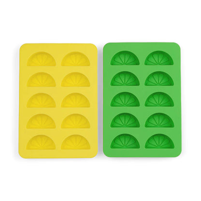 The Dotty Citrus Wedge Ice Trays - geel/groen - set van 2 | Here's How - de inKijk