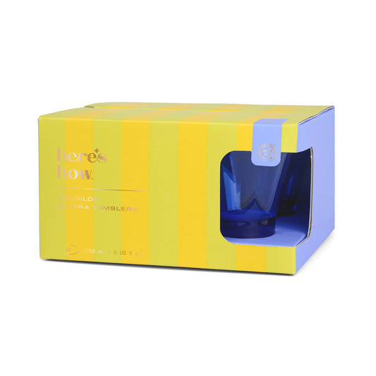 The Gilda Tumbler Riviera - cobalt - set van 4 | Here's How - de inKijk