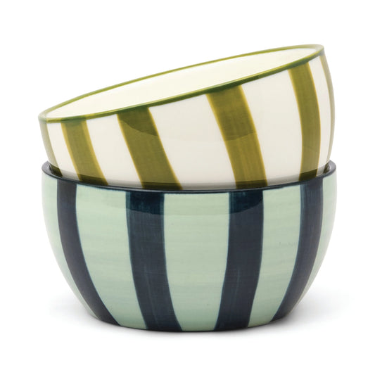 The Bella Dipping Bowls - set of 2 - olive & blue | Here's How