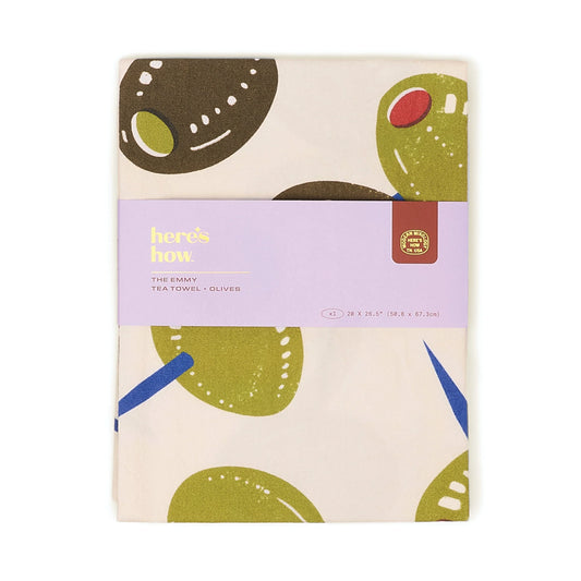 The Emmy Tea Towel - olives | Here's How