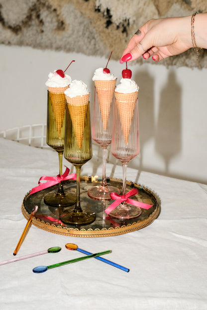 The Luna Champagne Flutes - set of 2 - Blush | Here's How