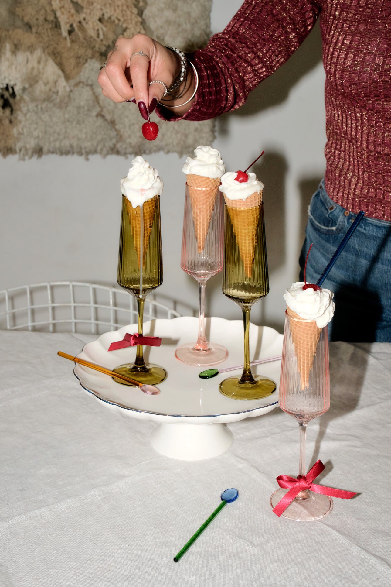 The Luna Champagne Flutes - set of 2 - Blush | Here's How