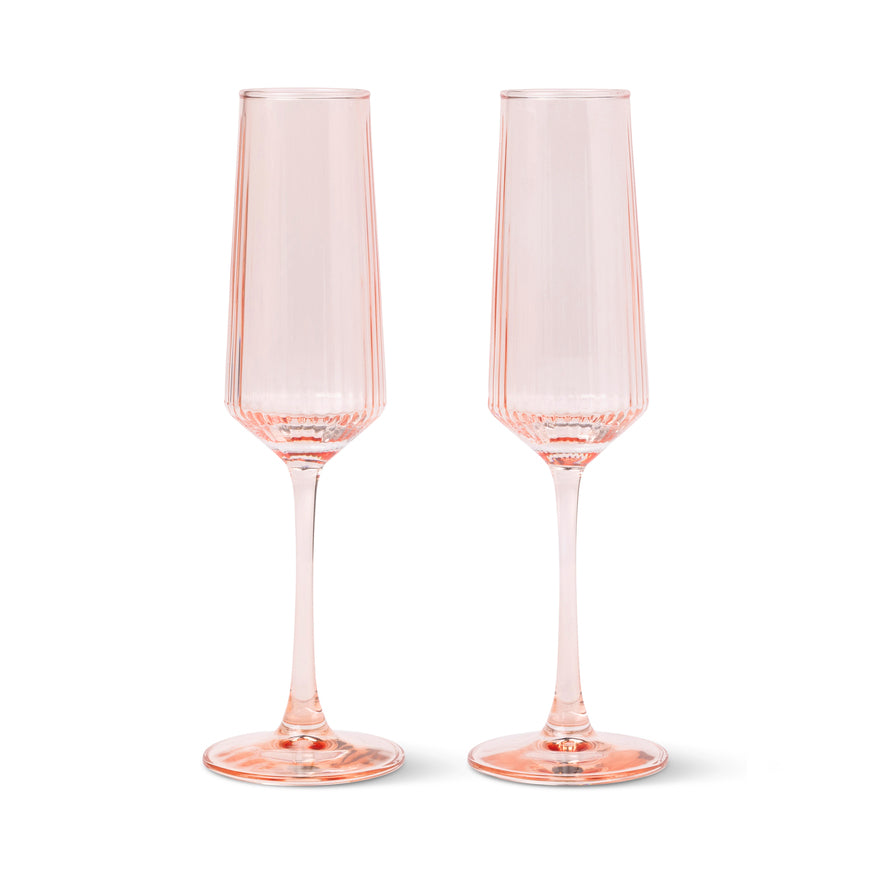 The Luna Champagne Flutes - set of 2 - Blush | Here's How