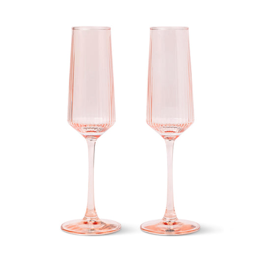 The Luna Champagne Flutes - set of 2 - Blush | Here's How