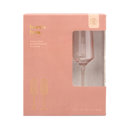 The Luna Champagne Flutes - set of 2 - Blush | Here's How