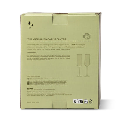 The Luna Champagne Flutes - set of 2 - Olive | Here's How