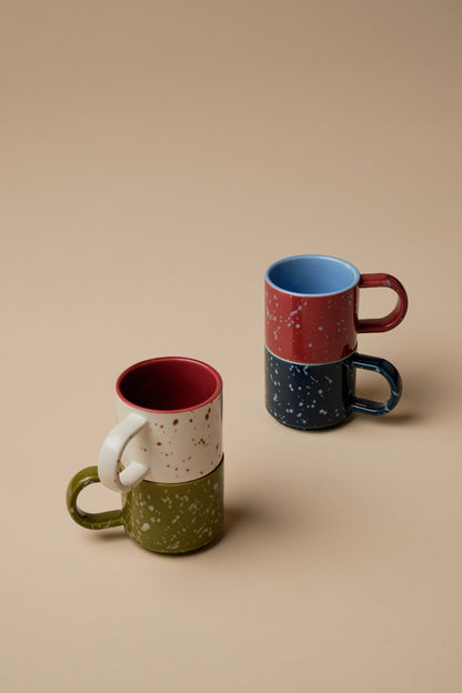 The Simon Espresso Ceramic Cups - Cream + Olive | Here's How