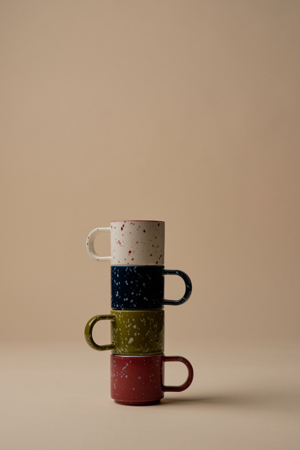 The Simon Espresso Ceramic Cups - Cream + Olive | Here's How