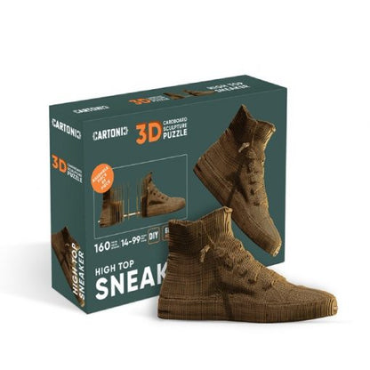 3D Cardboard Sculpture Puzzle - High Top Sneaker | Cartonic - de inKijk