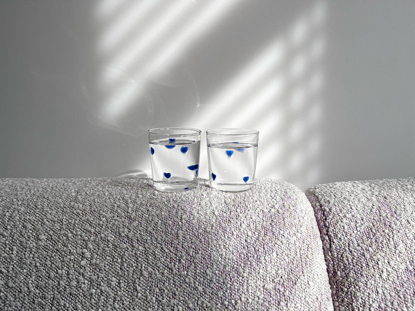 Glas hearts - set van 2 - blauw | And Nook - de inKijk