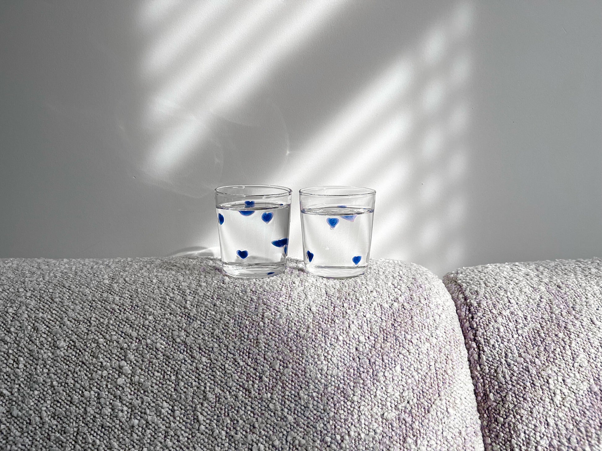 Glas hearts - set van 2 - blauw | And Nook - de inKijk