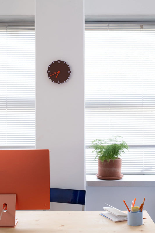 Wallclock Margherita - Brown/Lilac/Orange | Warren & Laetitia