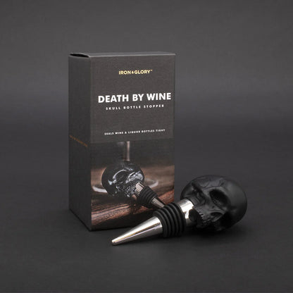 Skull Bottle Stopper - Death by wine | Suck UK - de inKijk