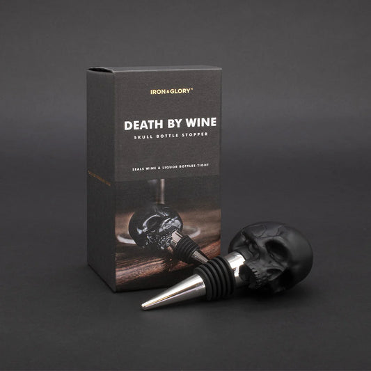 Skull Bottle Stopper - Death by wine | Suck UK - de inKijk
